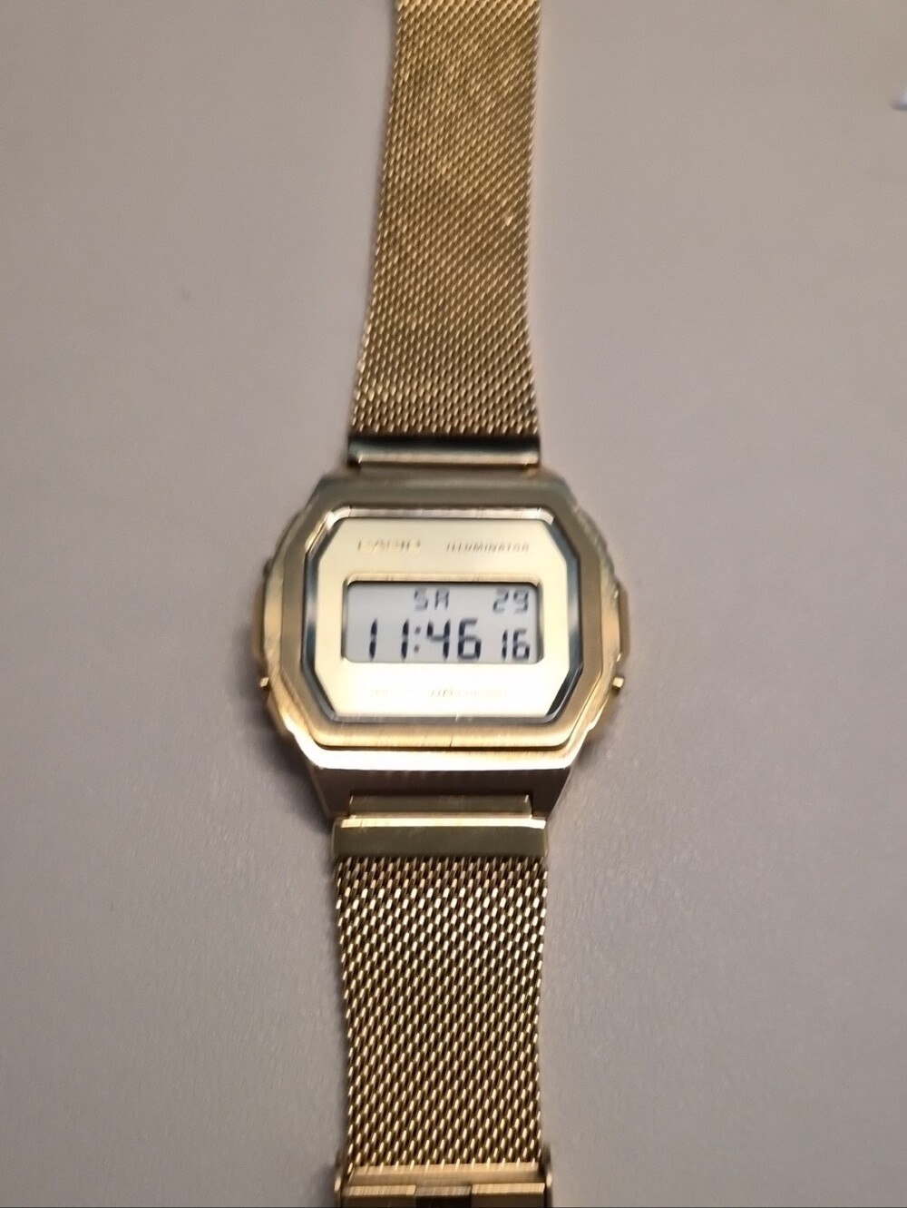 Casio Gold Digital Mesh Strap Watch